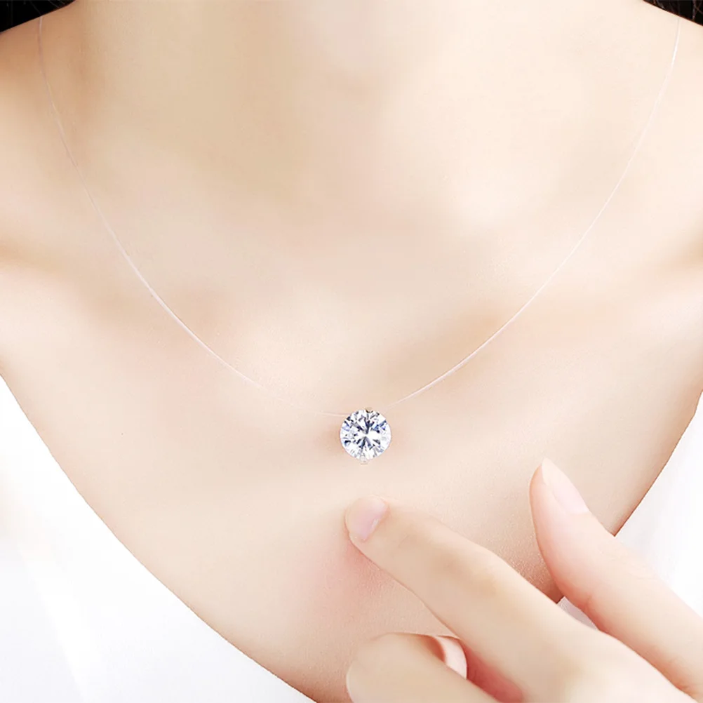 Fashion Zircon Pendant Necklace Invisible Fishing Line Necklace for Women Jewelry Decoration
Fashion Zircon Pendant Necklace Invisible Fishing Line Necklace for Women Jewelry Decoration