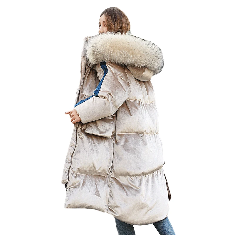 2018 Korean new big fur collar jackets women winter gold velvet down cotton coats female long thick warm down cotton jacket coat
2018 Korean new big fur collar jackets women winter gold velvet down cotton coats female long thick warm down cotton jacket coat
