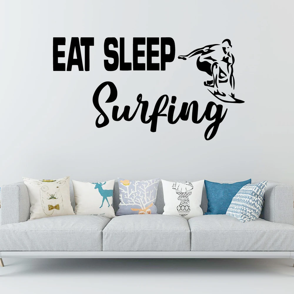 Modern Eat Sleep Surf Self Adhesive Vinyl Waterproof Wall Art Decal Living Room Children Room Diy Pvc Home Decoration
Modern Eat Sleep Surf Self Adhesive Vinyl Waterproof Wall Art Decal Living Room Children Room Diy Pvc Home Decoration