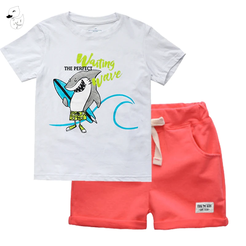 Комплект одежды BINUDUCKLING для мальчиков Детская летняя футболка с коротким рукавом