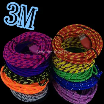3M 10FT colorful Braided cable Accessory Bundles for iphone 5 5S Fabric Nylon 3m Braided USB Cable for iphone 6 plus 5 5S
3M 10FT colorful Braided cable Accessory Bundles for iphone 5 5S Fabric Nylon 3m Braided USB Cable for iphone 6 plus 5 5S