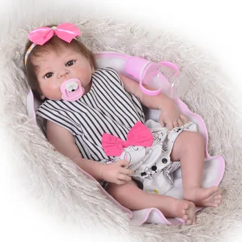 23" Full body silicone vinyl reborn Toy Lifelike bebe toys Real touch sleeping princess dolls baby Child play house briquedos
23" Full body silicone vinyl reborn Toy Lifelike bebe toys Real touch sleeping princess dolls baby Child play house briquedos