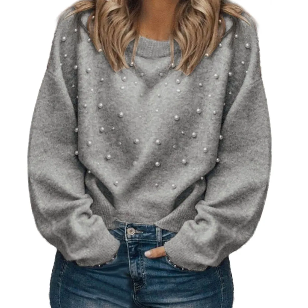 High Quality New Fashion Women Imitation Pearl Pullover Long Sleeve Loose Sweater Tops Knitwear Blouse Drop Shipping
High Quality New Fashion Women Imitation Pearl Pullover Long Sleeve Loose Sweater Tops Knitwear Blouse Drop Shipping