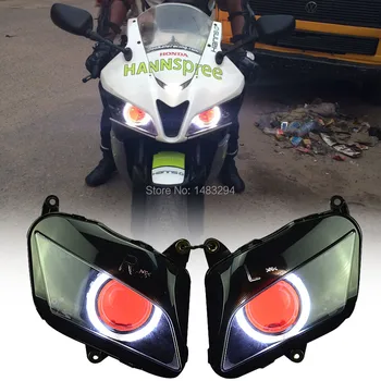 Assembled Custom Modified 2.8"Big White Angel&W/ Red Demon Eyes HID Projector Conversion Headlight Fit For Honda CBR600RR 07-12
Assembled Custom Modified 2.8"Big White Angel&W/ Red Demon Eyes HID Projector Conversion Headlight Fit For Honda CBR600RR 07-12