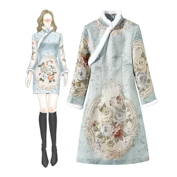 Winter NEW Rabbit Hair Women Formal Dress Vintage Jacquard Flocking Qipao Thicken Warm Traditional Chinese Style Cheongsam
Winter NEW Rabbit Hair Women Formal Dress Vintage Jacquard Flocking Qipao Thicken Warm Traditional Chinese Style Cheongsam