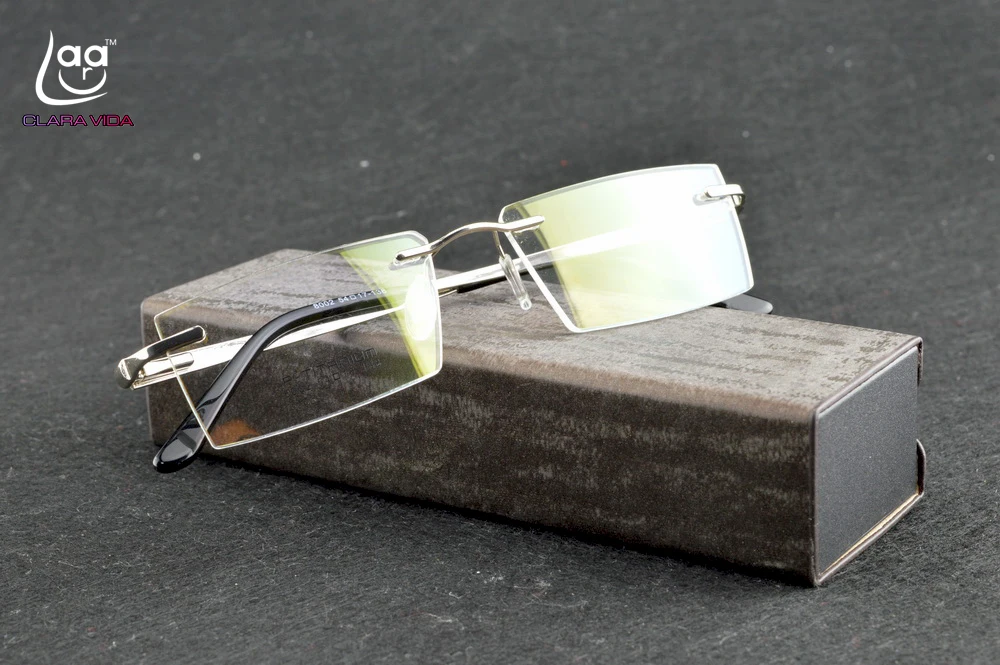Clara Vida 2017 new designer quality silver frameless rimless men glasses frame myopia and reading glasses photochromic
Clara Vida 2017 new designer quality silver frameless rimless men glasses frame myopia and reading glasses photochromic