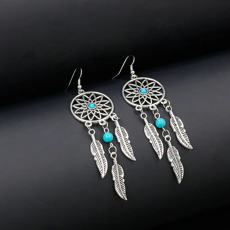 Fashion Vintage Silver Tassel Dream Catcher Feather Earrings For Women Girls Round Earring 2018 Bohemian Style Statement Jewelry
Fashion Vintage Silver Tassel Dream Catcher Feather Earrings For Women Girls Round Earring 2018 Bohemian Style Statement Jewelry