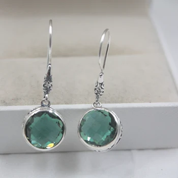 Real Sterling S925 Silver Earrings Green Crystal Round For Women Ladies Girl 35*12mm Dangle Earrings Hook 
Real Sterling S925 Silver Earrings Green Crystal Round For Women Ladies Girl 35*12mm Dangle Earrings Hook