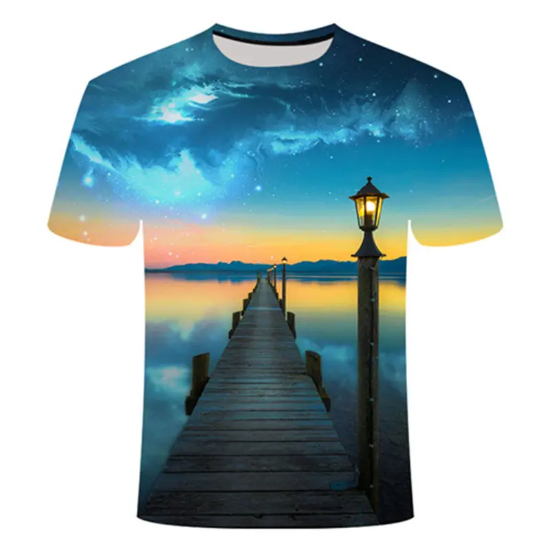 Summer casual men and women models 3D t shirt landscape rainbow painting digital printing short-sleeved Tshirt sports t-shirt
Summer casual men and women models 3D t shirt landscape rainbow painting digital printing short-sleeved Tshirt sports t-shirt