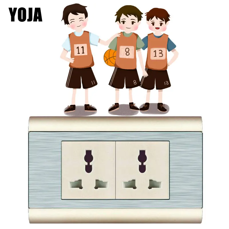 YOJA Boys Who Plays Basketball Happily Living Room Bedroom Wall Sticker Colored Decor PVC Wonderful 8SS1970 | Дом и сад