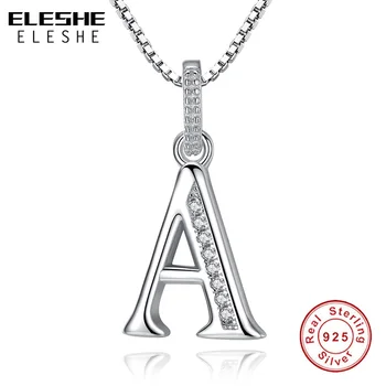 ELESHE 925 Sterling Silver Chain Necklace Cubic Zirconia Alphabet Letter A Pendant Necklaces For Women Girl Fashion Jewelry Gift
ELESHE 925 Sterling Silver Chain Necklace Cubic Zirconia Alphabet Letter A Pendant Necklaces For Women Girl Fashion Jewelry Gift