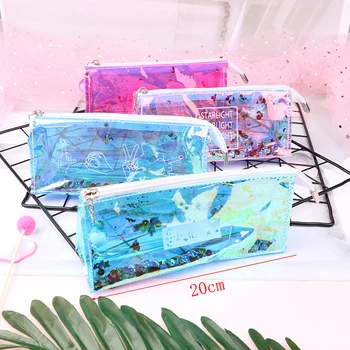 PVC Plastic Cool Laser Transparent Sequin Quicksand Pen Bag Silica Gel Water Proof Pencil Bag Pen Case Creative
PVC Plastic Cool Laser Transparent Sequin Quicksand Pen Bag Silica Gel Water Proof Pencil Bag Pen Case Creative