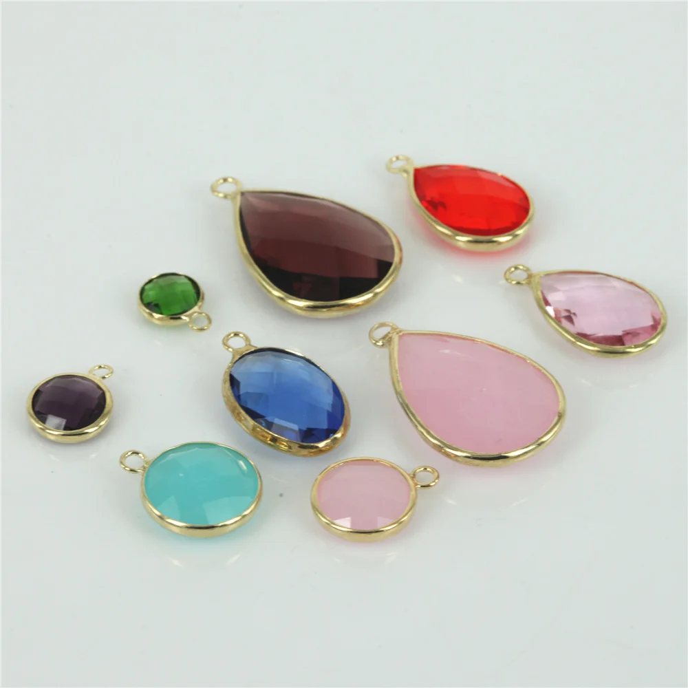 50pcs Charms Birthstone multi colors shapes water drop round Glass Gem Stone Pendant Connector Pendant Beads for Jewelry making
50pcs Charms Birthstone multi colors shapes water drop round Glass Gem Stone Pendant Connector Pendant Beads for Jewelry making