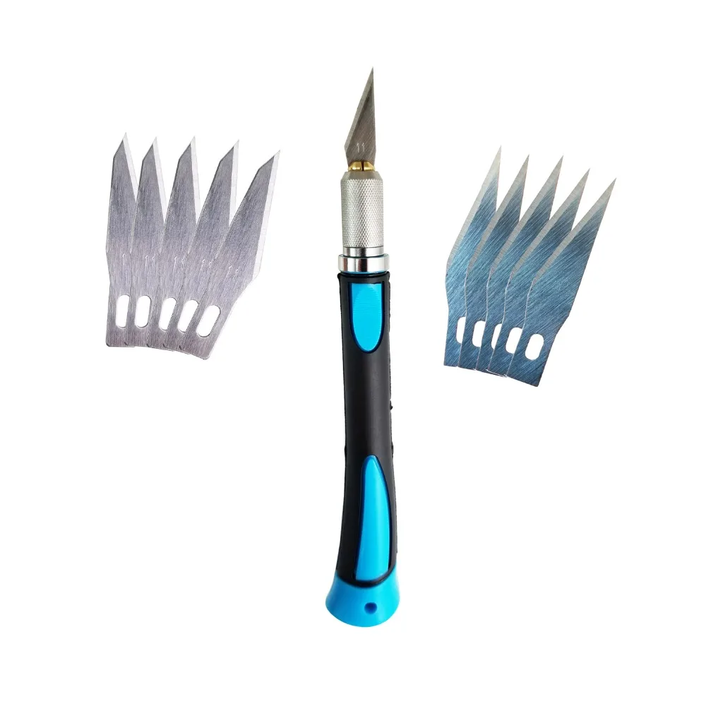 11 Pieces Steel Blades Ergonomics Handle Professional Razor Sharp Craft Knife Set for Art Hobby Scrapbook and Sculpture
11 Pieces Steel Blades Ergonomics Handle Professional Razor Sharp Craft Knife Set for Art Hobby Scrapbook and Sculpture