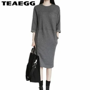 TEAEGG Cotton Dress Female Gray Autumn Winter Dresses Women 2020 New Vestidos Casuales De Mujer Pencil Dress Plus Size 4XL AL48
TEAEGG Cotton Dress Female Gray Autumn Winter Dresses Women 2020 New Vestidos Casuales De Mujer Pencil Dress Plus Size 4XL AL48