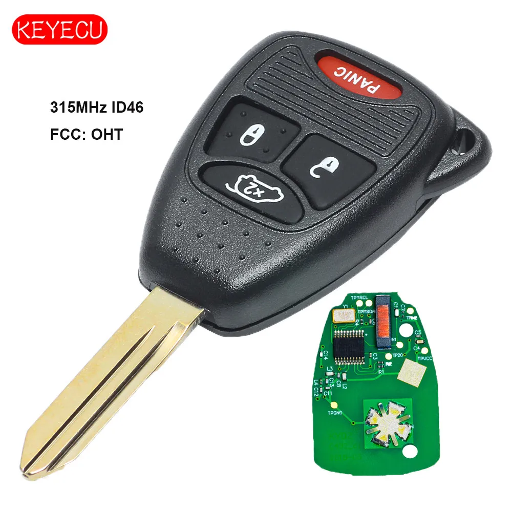 Keyecu Remote Key Fob 4 Button 315MHz ID46 Car Key for 2006 2007 2008 Dodge 1500 2500 3500, FCC: OHT692427AA
Keyecu Remote Key Fob 4 Button 315MHz ID46 Car Key for 2006 2007 2008 Dodge 1500 2500 3500, FCC: OHT692427AA