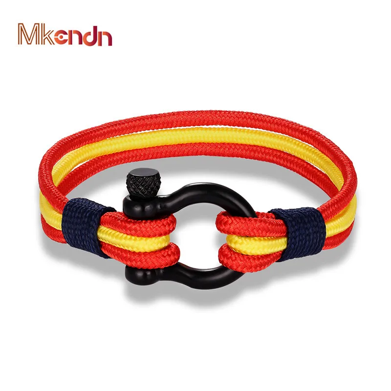 MKENDN New Fashion Country Spain Flag Sport Camping Parachute Cord Men Women Nautical Survival Rope Chain Bracelet Sport Style
MKENDN New Fashion Country Spain Flag Sport Camping Parachute Cord Men Women Nautical Survival Rope Chain Bracelet Sport Style