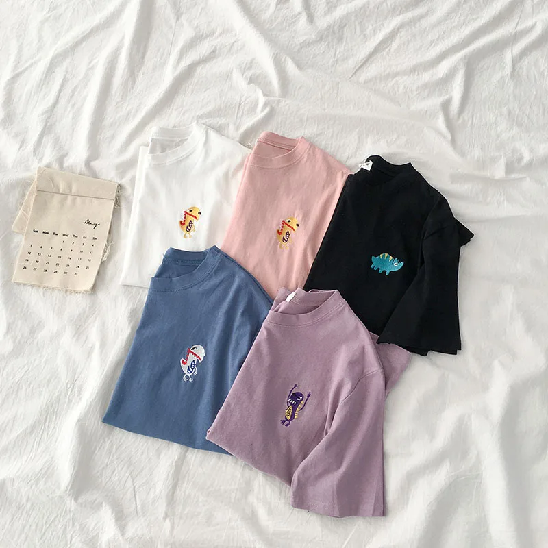 Embroidered Top Summer 2019 New Women's Wear Korean Version Loose Hundred Sets Short Sleeve T-shirt Boudoir Trend 
Embroidered Top Summer 2019 New Women's Wear Korean Version Loose Hundred Sets Short Sleeve T-shirt Boudoir Trend