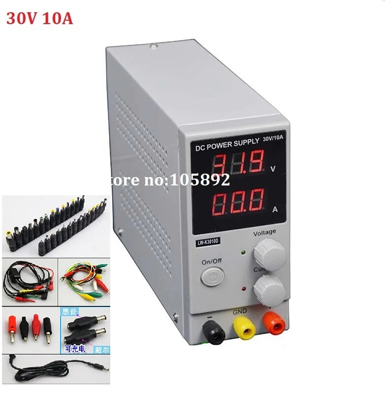 New LW-3010D Mini Switching Regulated Digital Adjustable Switch DC power supply 30V 10A OCP/OTP US/EU/AU Plug+39pcs DC jack
New LW-3010D Mini Switching Regulated Digital Adjustable Switch DC power supply 30V 10A OCP/OTP US/EU/AU Plug+39pcs DC jack
