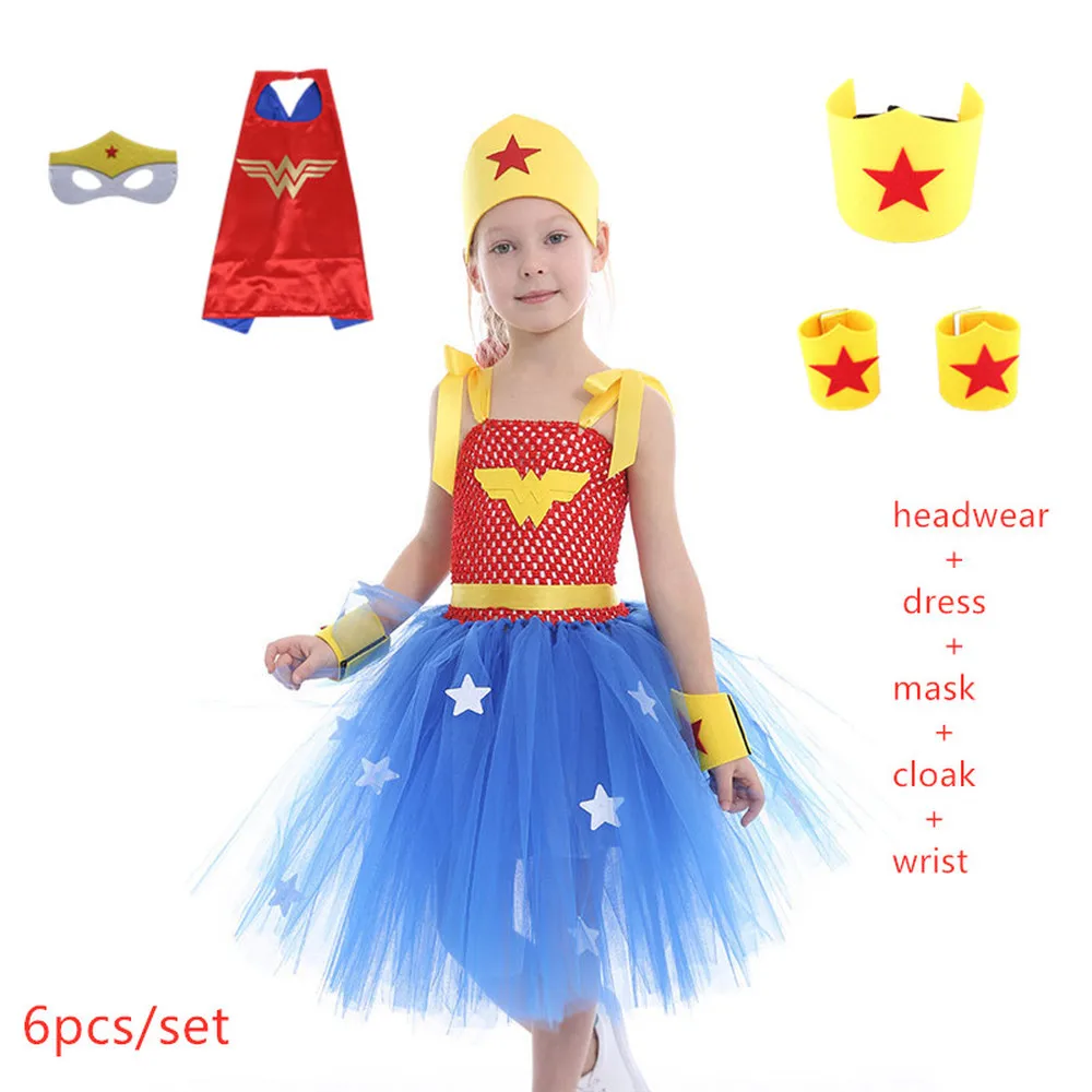 Wonder Woman Girl Tutu Dress cosplay Super Girls Wonder Woman cute Birthday Party Dresses Halloween Costume Sleeveless Dresses
Wonder Woman Girl Tutu Dress cosplay Super Girls Wonder Woman cute Birthday Party Dresses Halloween Costume Sleeveless Dresses