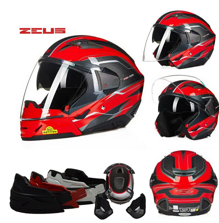DOT ZEUS RED ZS-611E modular half full face motocross Helmet motorcycle MOTO electric motorbike safety dual visor helmets
DOT ZEUS RED ZS-611E modular half full face motocross Helmet motorcycle MOTO electric motorbike safety dual visor helmets