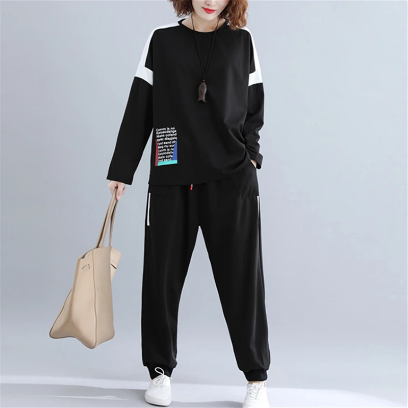 Two-Piece Suit Female 2019 Spring New Style Foreign Large Size Cover Belly Loose Round Neck Long-Sleeved Two-Piece Suit H00559
Two-Piece Suit Female 2019 Spring New Style Foreign Large Size Cover Belly Loose Round Neck Long-Sleeved Two-Piece Suit H00559