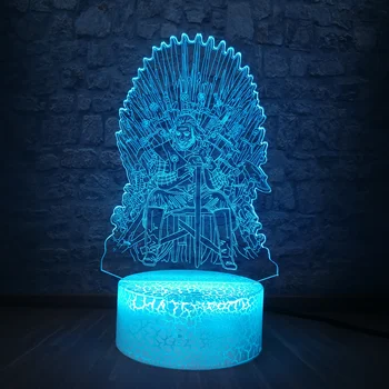 Eddard Stark Throne 3D Night Light A Song of Ice And Fire Acrylic Multicolor LED Lamp Child Boy Gift USB Touch Remote Crack Base 
Eddard Stark Throne 3D Night Light A Song of Ice And Fire Acrylic Multicolor LED Lamp Child Boy Gift USB Touch Remote Crack Base