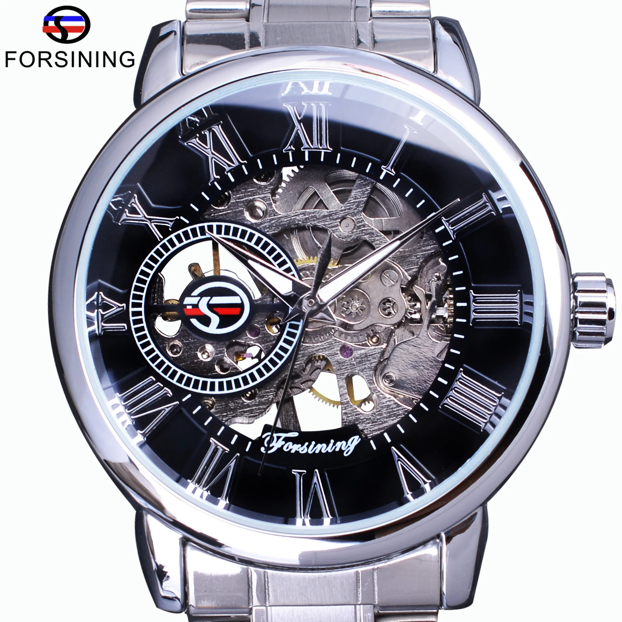 Forsining Classic Retro Series 3D Logo Transparent Dial Silver Steel Skeleton Clock Men Watch Top Brand Luxury Mechanical Watch
Forsining Classic Retro Series 3D Logo Transparent Dial Silver Steel Skeleton Clock Men Watch Top Brand Luxury Mechanical Watch