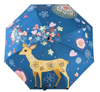 Blue Deer Flower Animal Rose Heart Girls Sunny Umbrella Rain Women Fashion Anti-UV Protect Umbrellas Female Creative Gift B447
Blue Deer Flower Animal Rose Heart Girls Sunny Umbrella Rain Women Fashion Anti-UV Protect Umbrellas Female Creative Gift B447
