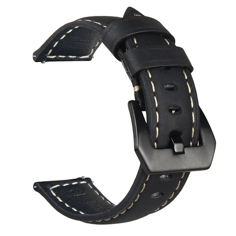Ремешок кожаный для наручных часов Huawei Watch GT /GT 2 /gt 2e /Active браслет смарт Huami Amazfit GTR 47