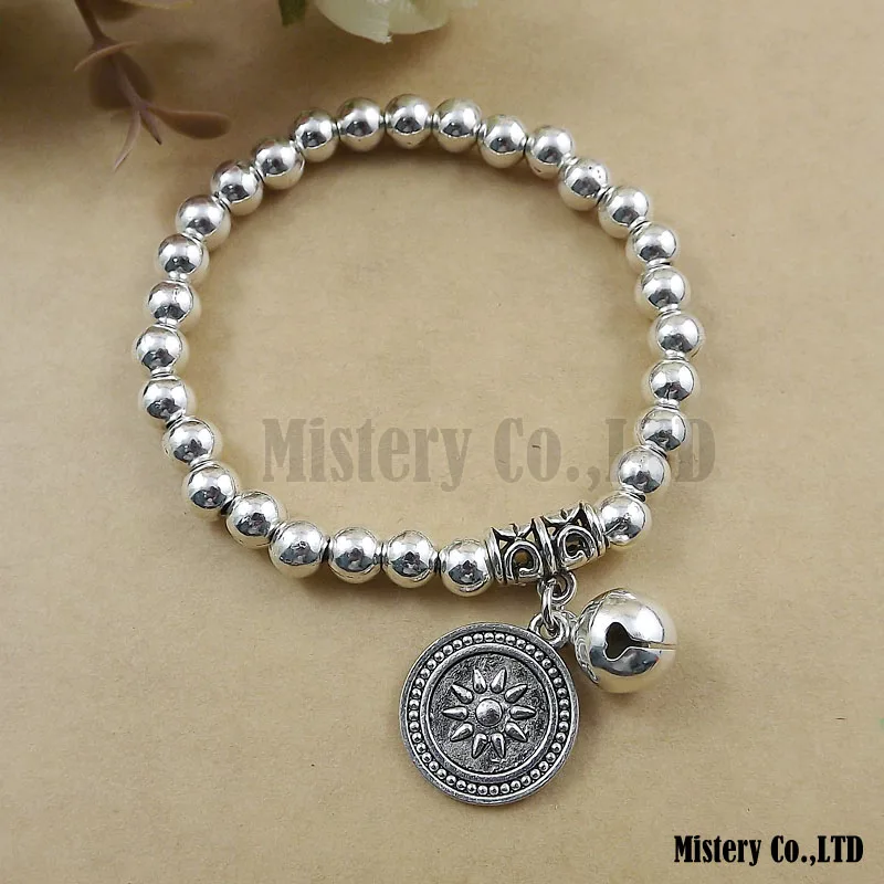Ethnic Round Charm Bell Balls Beads Stretch Tibetan Silver Color Vintage Fashion Bracelet Retail Jewelry Jewellery Gift
Ethnic Round Charm Bell Balls Beads Stretch Tibetan Silver Color Vintage Fashion Bracelet Retail Jewelry Jewellery Gift