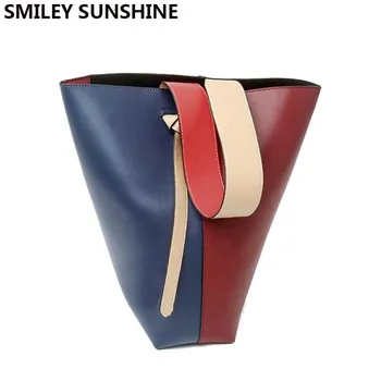 SMILEY SUNSHINE Fashion Genuine Cow Leather Women Bucket Bag Luxury Ladies Panelled Shoulder Bag Female sac a main femme de
SMILEY SUNSHINE Fashion Genuine Cow Leather Women Bucket Bag Luxury Ladies Panelled Shoulder Bag Female sac a main femme de