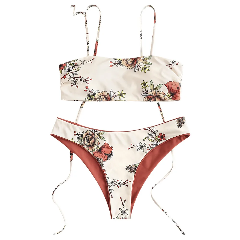 Women Floral Printed Bikini Set Tie Reversible Bikinis Spaghetti Straps Two Piece Swimsuit Girls Beach Bathing Suit Swimwear
Women Floral Printed Bikini Set Tie Reversible Bikinis Spaghetti Straps Two Piece Swimsuit Girls Beach Bathing Suit Swimwear