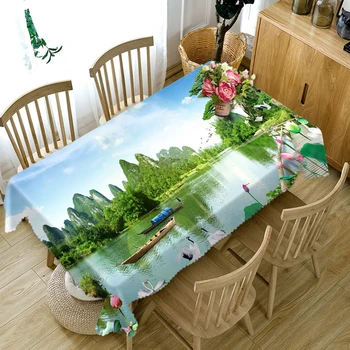 Pastoral style 3d Rectangular Tablecloth Green Plant Lake Scenery Pattern Waterproof Thicken Cotton Round Table cloth Home Decor
Pastoral style 3d Rectangular Tablecloth Green Plant Lake Scenery Pattern Waterproof Thicken Cotton Round Table cloth Home Decor
