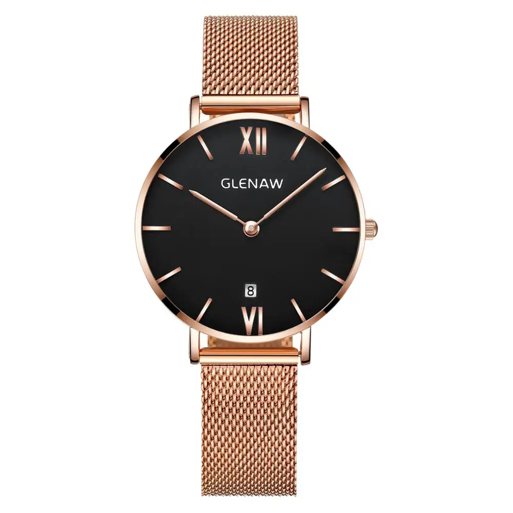 GLENAW Women Watch Luxury Brand 30M Waterproof Quartz Watch Stainless Steel Strap Auto Date Ladies Wrist Watch Relogio Feminino
GLENAW Women Watch Luxury Brand 30M Waterproof Quartz Watch Stainless Steel Strap Auto Date Ladies Wrist Watch Relogio Feminino