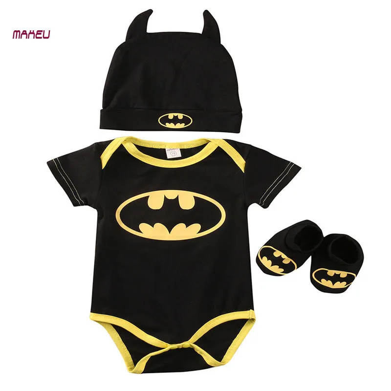Cute Summer Autumn Batman Cotton Boys Rompers Printed Batman Baby Boys Clothes Rompers with Shoes Hat Black 0-24 Months
Cute Summer Autumn Batman Cotton Boys Rompers Printed Batman Baby Boys Clothes Rompers with Shoes Hat Black 0-24 Months