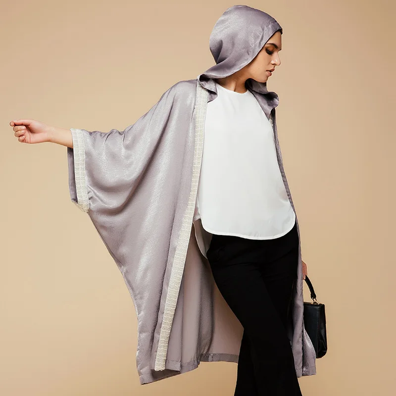 Womens' Elegant Modest Muslim Islamic Soft Silk Open Front Abaya Jilbab Coat Cloak with Hood Sleeping Robe Plus Size
Womens' Elegant Modest Muslim Islamic Soft Silk Open Front Abaya Jilbab Coat Cloak with Hood Sleeping Robe Plus Size