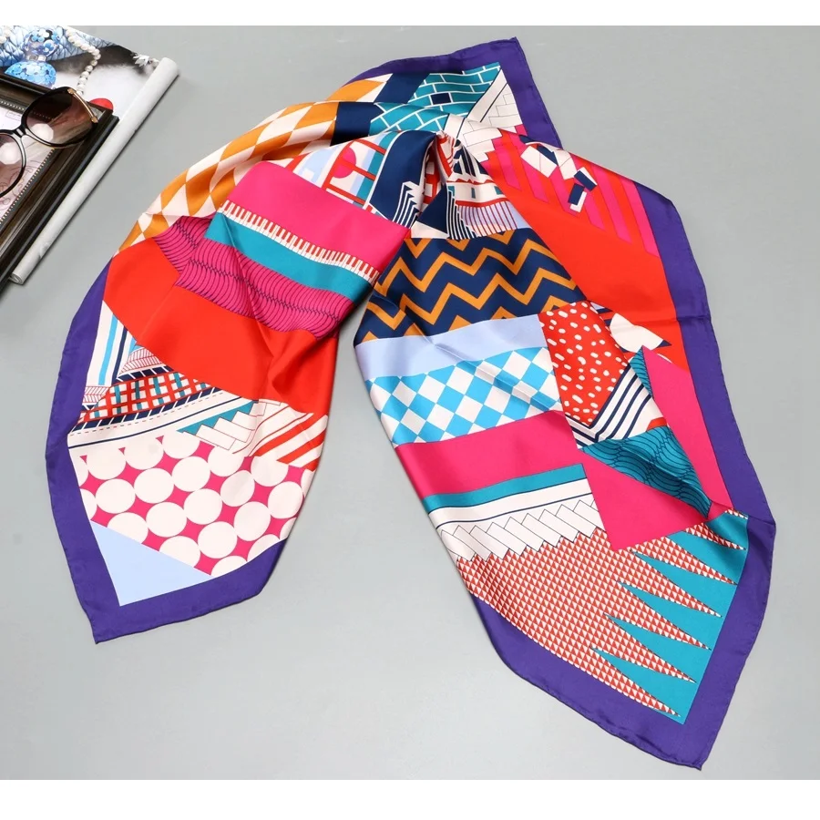 Geometric Prints Fashion 100% Silk Scarf Shawl Women's Large Square Silk Head Scarves Hijab Foulard 90*90cm
Geometric Prints Fashion 100% Silk Scarf Shawl Women's Large Square Silk Head Scarves Hijab Foulard 90*90cm
