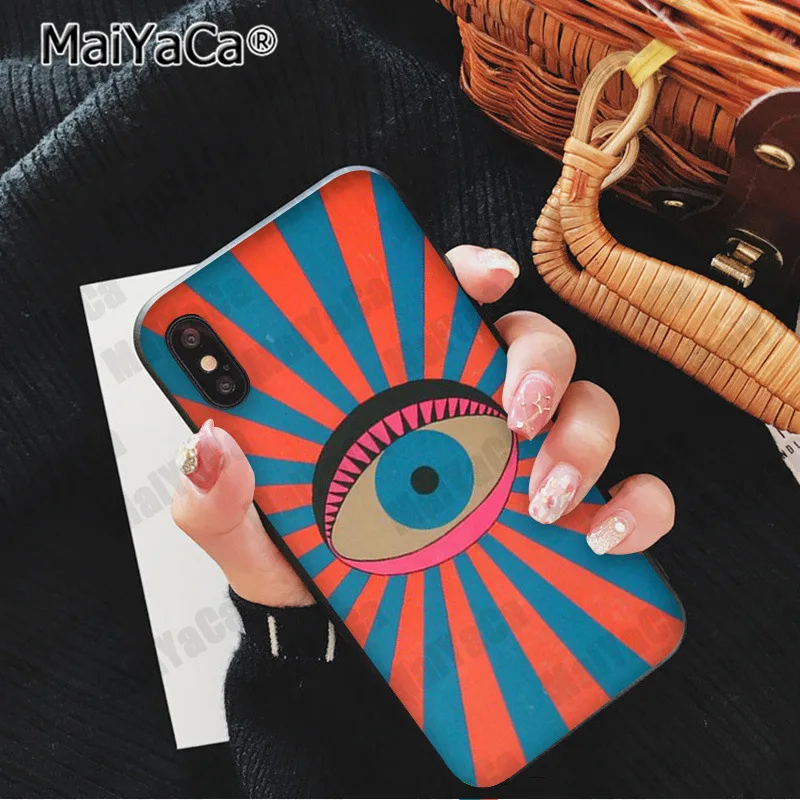 MaiYaCa Hippy Hippie Psychedelic Art Peace Colorful Cute Phone Accessories Case for iPhone 5 5Sx 6 7 7plus 8 8Plus X XS MAX XR