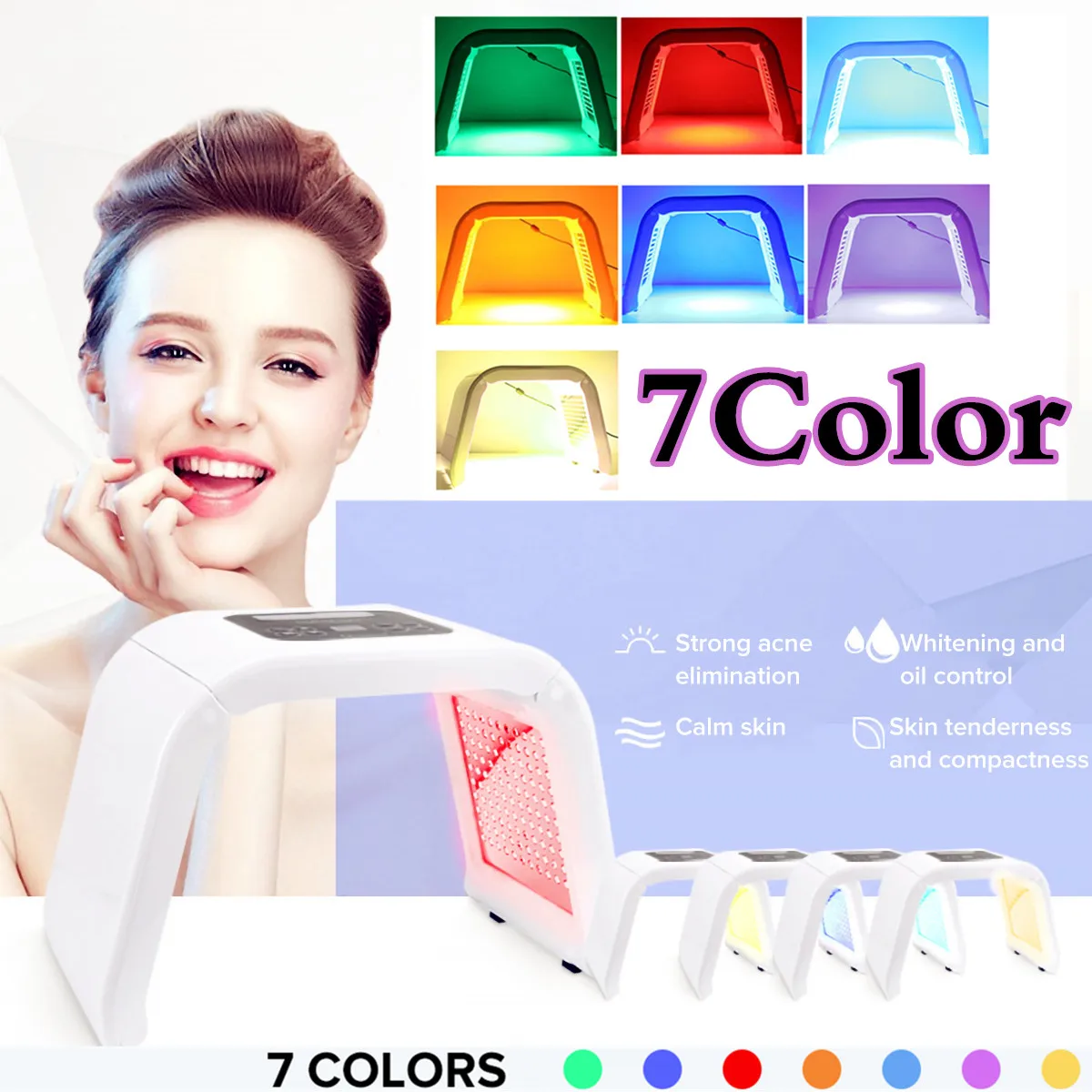 

7 Colors Beauty Machine Facial Mask PDT LED Photon Light Therapy Skin Rejuvenation Device Spa Acne Remover Anti-Wrinkle