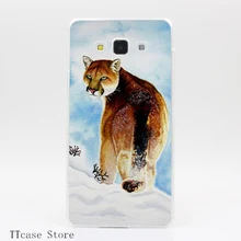 4082CA Winter Cougar Transparent Hard Cover Case for Galaxy A3 A5 A7 A8 Note 2 3 4 5 J5 J7 Grand 2 & Prime