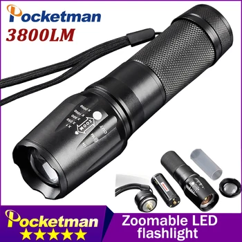 T6 3800 Lumens LED Flashlight Zoomable lanterna Torch linternas LED by 18650/AAA 5 Mode toche lampe customize Drop shipping
T6 3800 Lumens LED Flashlight Zoomable lanterna Torch linternas LED by 18650/AAA 5 Mode toche lampe customize Drop shipping