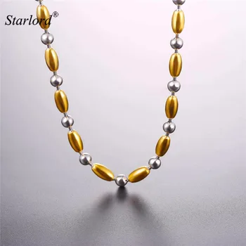 Starlord Vintage Beads Stainless Steel Necklace Two-Tone Color 5mm Chains Choker For Men/Women Collares 2017 New GN2566
Starlord Vintage Beads Stainless Steel Necklace Two-Tone Color 5mm Chains Choker For Men/Women Collares 2017 New GN2566