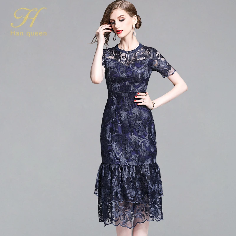 H Han Queen O-neck Mid-calf Ruffles Mermaid Dress Women 2019 Summer Retro Bodycon Dresses OL Elegant Vintage Office Wear Vestido
H Han Queen O-neck Mid-calf Ruffles Mermaid Dress Women 2019 Summer Retro Bodycon Dresses OL Elegant Vintage Office Wear Vestido
