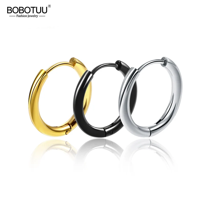 BOBOTUU Popular Hoop Earrings For Women Men 2.5mm Wide Round Earrings Titanium 3 Colors Circle Earrings Jewelry Brincos BE18111
BOBOTUU Popular Hoop Earrings For Women Men 2.5mm Wide Round Earrings Titanium 3 Colors Circle Earrings Jewelry Brincos BE18111