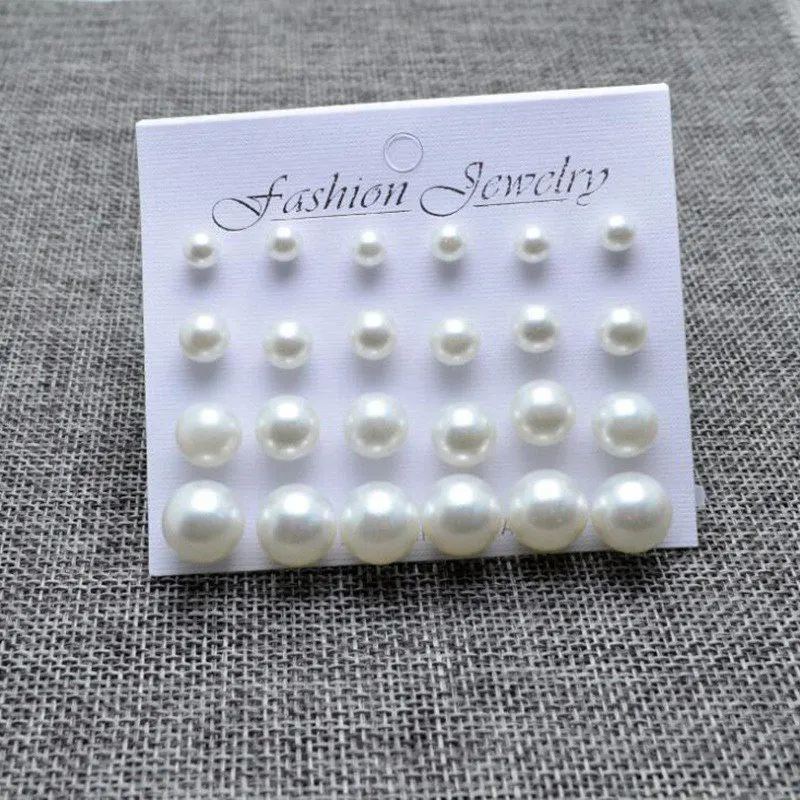 12 pairs/set Simulated Pearl Stud Earrings Set For Women Jewelry Accessories Piercing Ball Earrings kit Bijuteria brincos
12 pairs/set Simulated Pearl Stud Earrings Set For Women Jewelry Accessories Piercing Ball Earrings kit Bijuteria brincos
