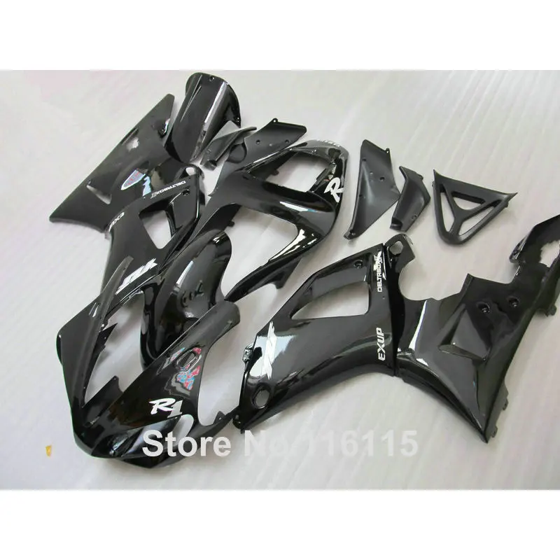 Injection molding custom motorcycle fairings set for YAMAHA YZF R1 2000 2001 all glossy black fairing kit YZF-R1 00 01 TQ16
Injection molding custom motorcycle fairings set for YAMAHA YZF R1 2000 2001 all glossy black fairing kit YZF-R1 00 01 TQ16