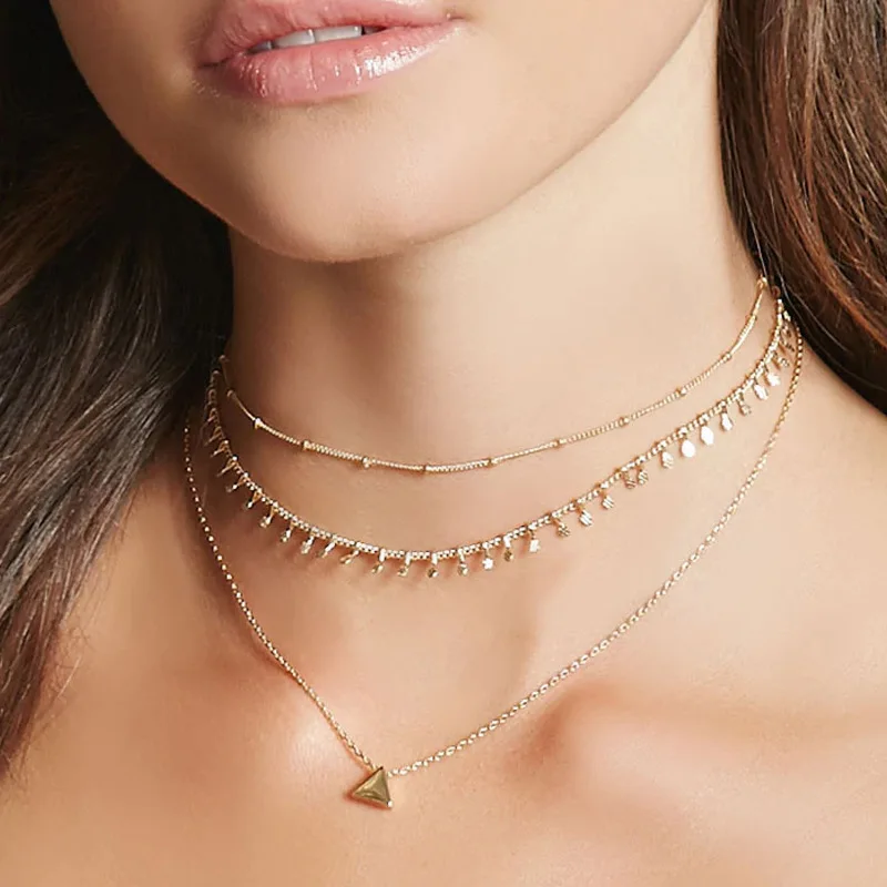 Vintage Sequins Tassel Choker Necklace for Women Geometric Triangle Pendant Necklace Bohemian Collar Jewelry valentines day gift
Vintage Sequins Tassel Choker Necklace for Women Geometric Triangle Pendant Necklace Bohemian Collar Jewelry valentines day gift
