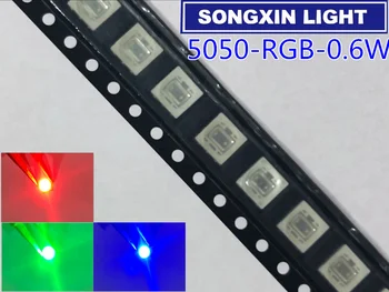 100pcs SMD 5050 RGB Chip LED PLCC-6 smd5050 LED Tricolor 180mA 0.6w Red Green Blue LED High power Lamp PCB SMT Beads 1.1MM HIGH
100pcs SMD 5050 RGB Chip LED PLCC-6 smd5050 LED Tricolor 180mA 0.6w Red Green Blue LED High power Lamp PCB SMT Beads 1.1MM HIGH