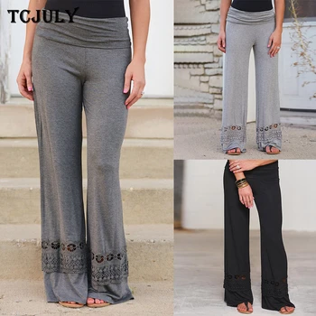 TCJULY Fashion Lace Spliced Wide Leg Pants Solid High Waisted Loose Casual Women's Trousers Streetwear Slim Stretch Summer Pants
TCJULY Fashion Lace Spliced Wide Leg Pants Solid High Waisted Loose Casual Women's Trousers Streetwear Slim Stretch Summer Pants